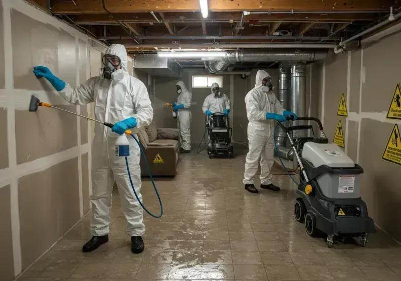 Basement Moisture Removal and Structural Drying process in Rossville, IL